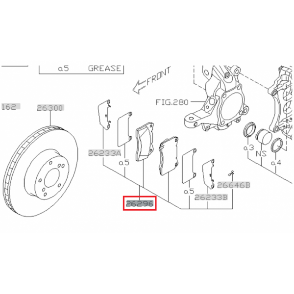 Тормозные колодки Subaru Brembo Gold-Black 4 поршня (передние) Hook Brakes Тормозная система Оригинальная запчасть Subaru